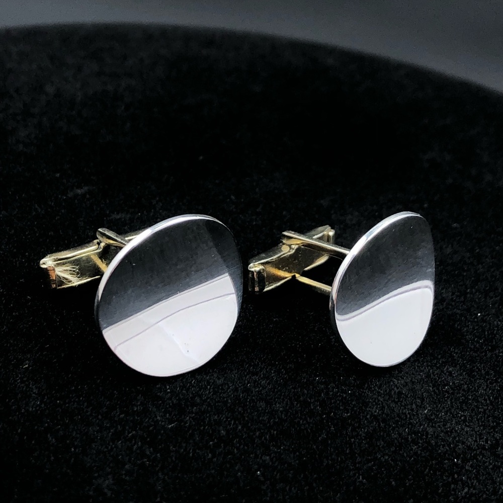 Sterling Silver Concave Cufflinks